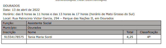 Publicada convocação de candidata habilitada em processo seletivo da Sedhast