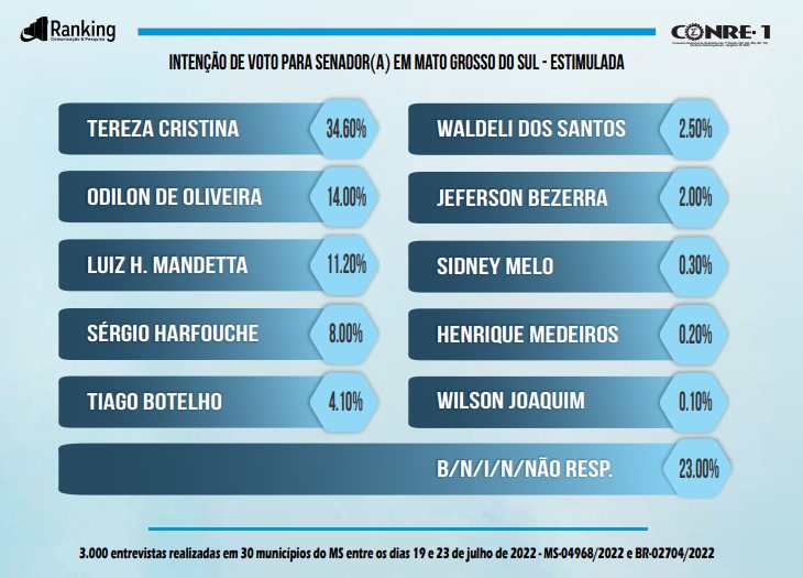 Ranking: Tereza mantém liderança, adversários sobem e candidato a senador de Lula é 5º