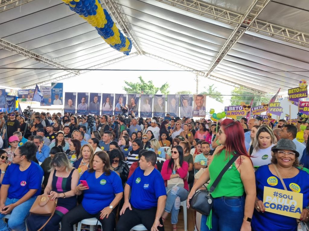 Neco Pagliosa, prefeito de Caracol, prestigia convenção de Eduardo Riedel na capital sul-mato-grossense