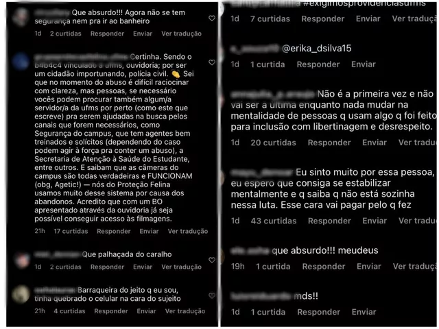 Estudante denuncia ter sido filmada em 'banheiro neutro' de universidade em MS: 'humilhada e exposta'