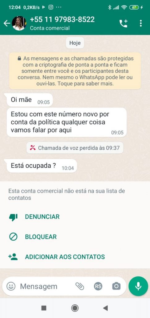 Bandidos clonam WhastApp de Soraya e tentam aplicar golpe na mãe de senadora