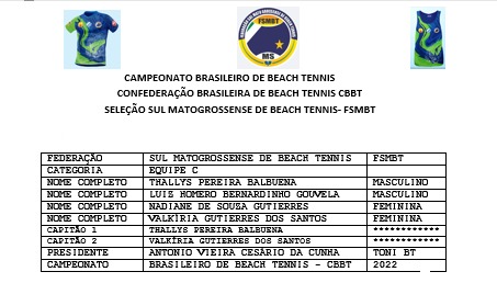 Equipe de Beach Tennis de Caracol participa de Campeonato Nacional em Belo Horizonte