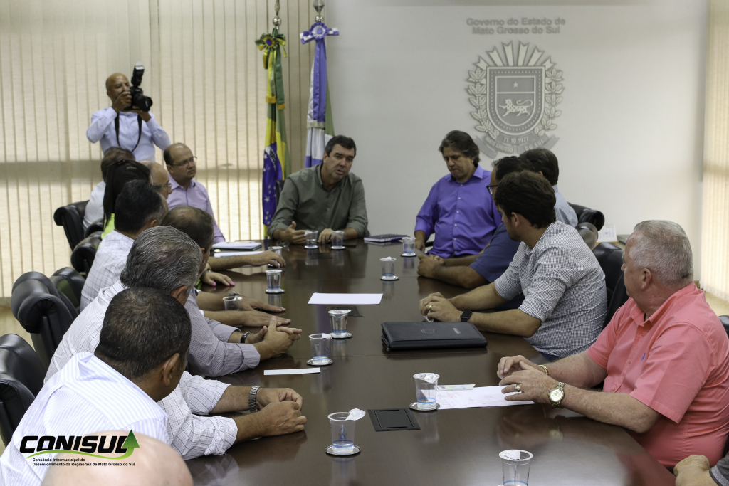 Prefeito Gilson Cruz participa de reunião em Campo Grande entre Governo do Estado e Consórcio Conisul