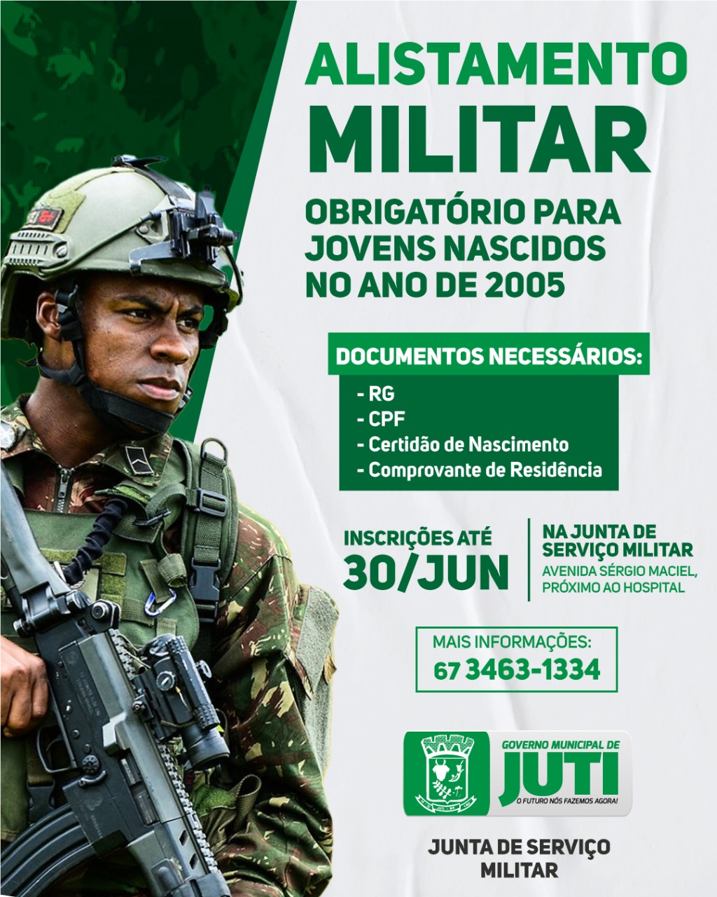Alistamento militar obrigatório deve ser feito até 30 de junho