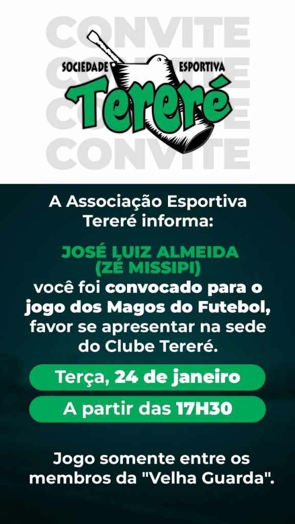 Clube Tereré realiza Jogo dos Magos com sócios-fundadores veteranos nesta terça-feira