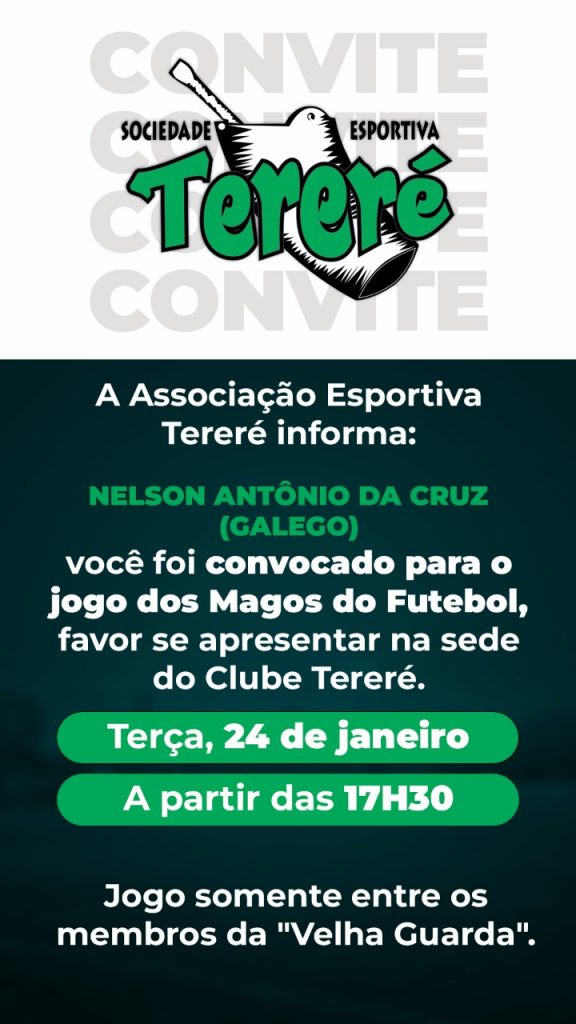 Clube Tereré realiza Jogo dos Magos com sócios-fundadores veteranos nesta terça-feira