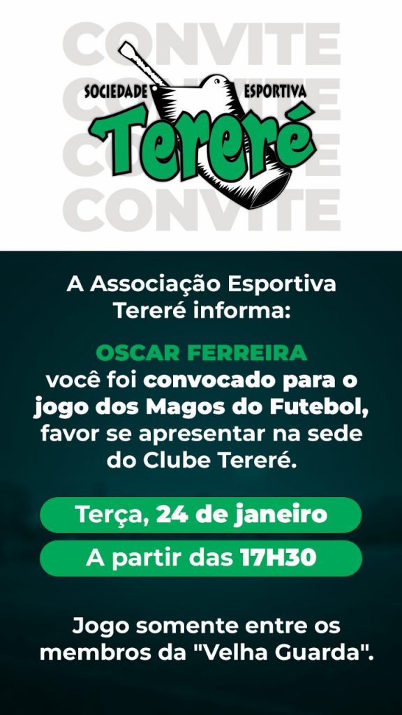 Clube Tereré realiza Jogo dos Magos com sócios-fundadores veteranos nesta terça-feira