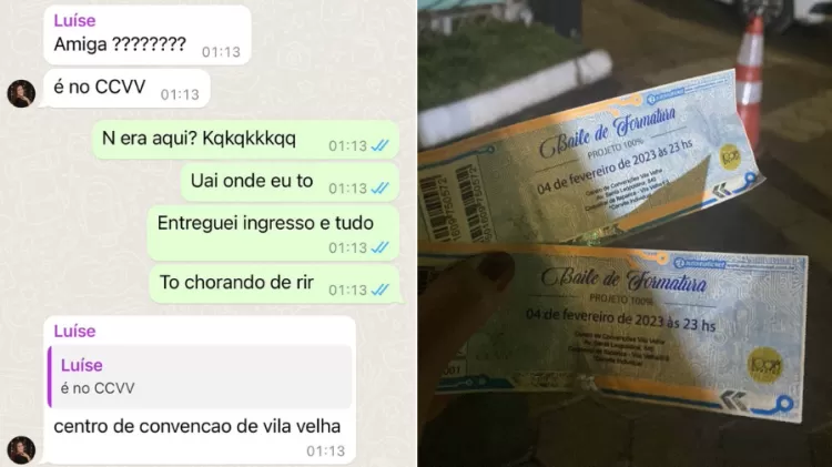 'Bebi, comi, tirei foto': ela demorou a ver que estava na formatura errada