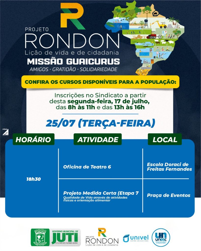 Abertura do Projeto Rondon em Juti acontece neste domingo