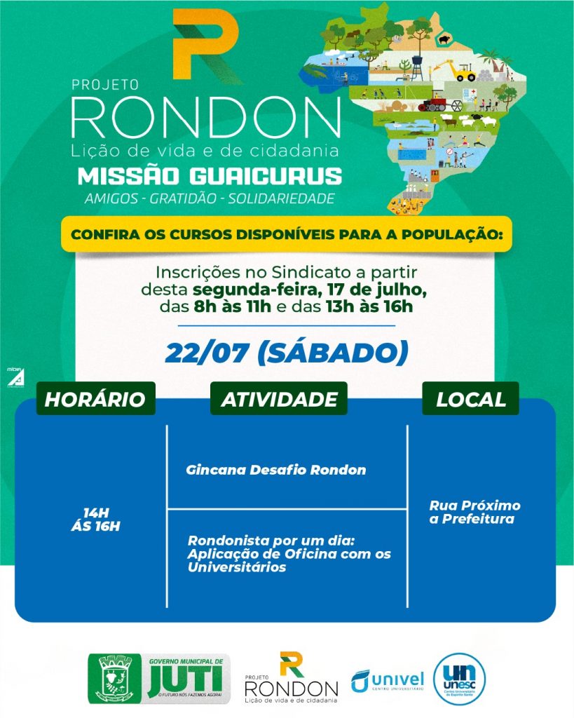 Abertura do Projeto Rondon em Juti acontece neste domingo