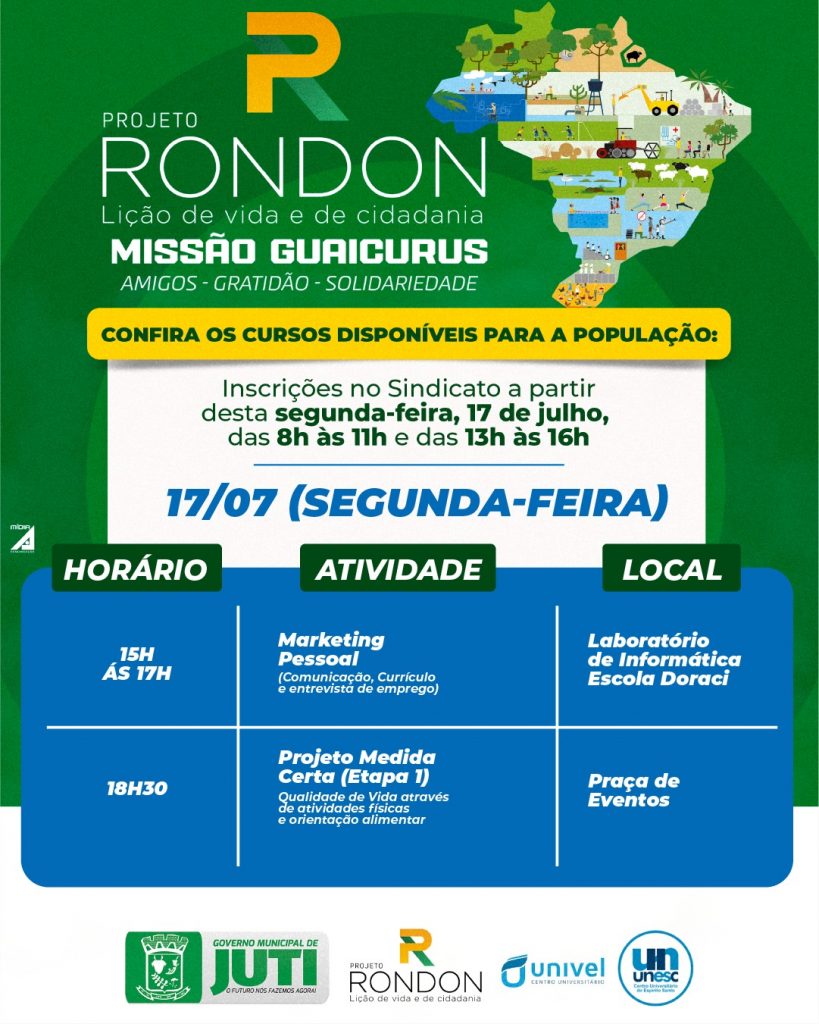 Abertura do Projeto Rondon em Juti acontece neste domingo