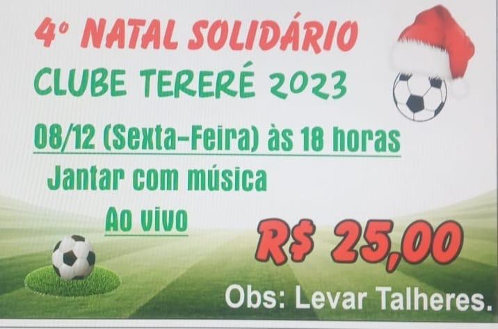 Natal Solidário do Clube Tereré acontece nesta sexta-feira