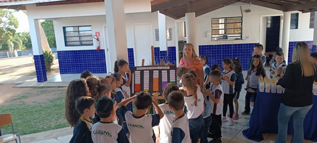 Alunos da Escola Municipal Joaquim Antônio dos Santos participam do projeto Alimentação Saudável