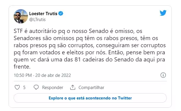 Ovando e Trutis criticam STF por condenar deputado bolsonarista a oito anos de prisão Ovando e Trutis criticam STF por condenar deputado bolsonarista a oito anos de prisão