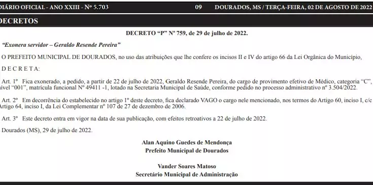 Ex-secretário de Saúde pede demissão fora do prazo e pode ser excluído da eleição de deputado Ex-secretário de Saúde pede demissão fora do prazo e pode ser excluído da eleição de deputado
