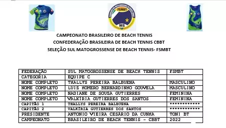 Equipe de Beach Tennis de Caracol participa de Campeonato Nacional em Belo Horizonte