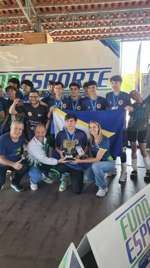 Equipe juvenil de voleibol de Caracol conquista 3º lugar estadual e garante acesso à 2ª divisão dos Jogos Escolares